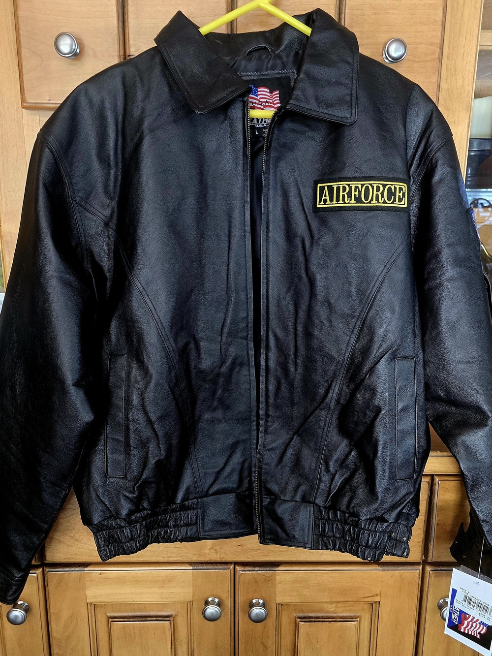 Airforce Black Leather Bomber Jacket - Classic Military Style